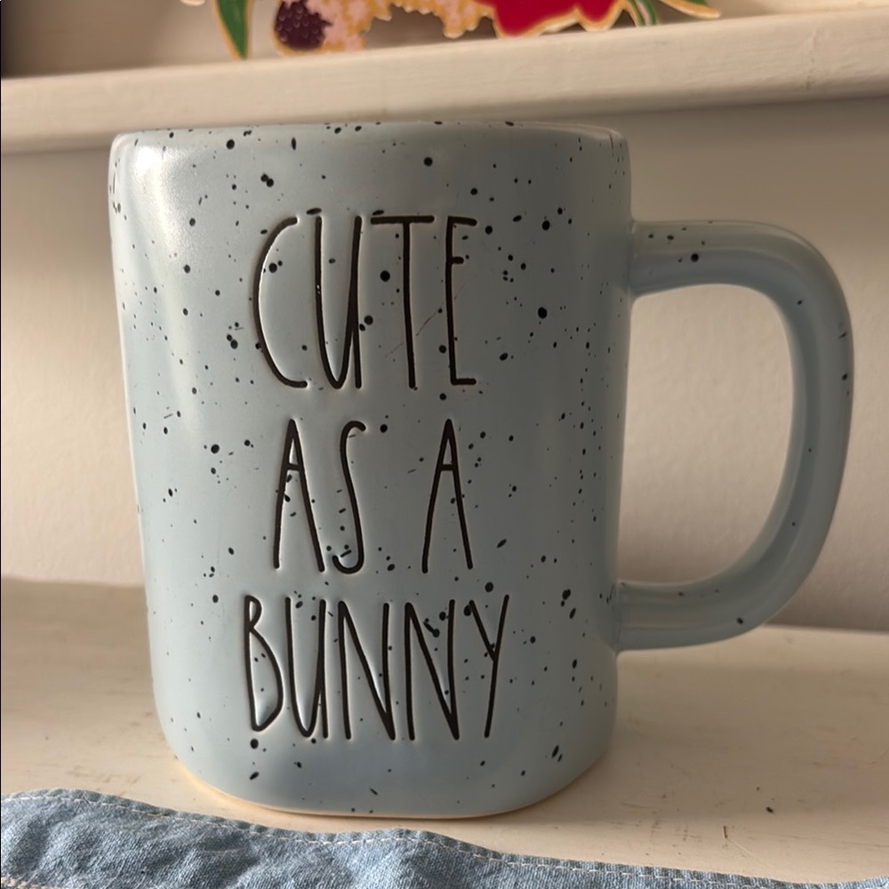 Rae Dunn Speckled Blue Mug - Cute As A Bunny